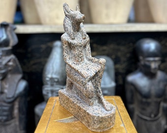 Anubis Kneeling Statue - Handmade in Egypt - Ancient Egyptian God Anpu