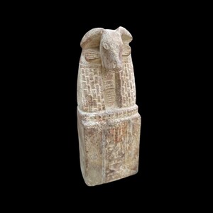 Goddess Hathor Shrine Statue - Handcarved in Egypt - Hathor Altar Statue Made in Egypt  - Carved Limestone