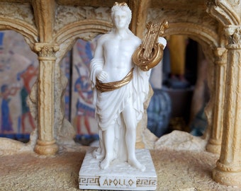 Vintage Apollo Mini Statue - Small Hand-Painted Ancient Greek God Apollo - Mini Altar Statue - 3.5''/9cm tall