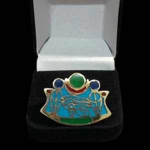 Egyptian Brass Eye of Horus Adjustable Ring - Handmade in Egypt - Solid Brass