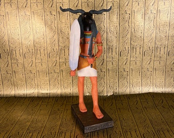 Vintage Khnum Statue - Ancient Egyptian Ram God Khnum Altar Statue