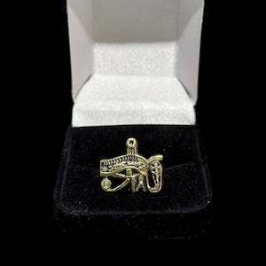 Egyptian Brass Eye of Horus Adjustable Ring - Handmade in Egypt - Solid Brass