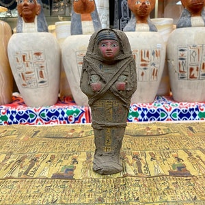 Vintage Egyptian Ushabti Stone Statue - Made in Egypt - Hand Carved Ancient Egyptian Shabti Figure