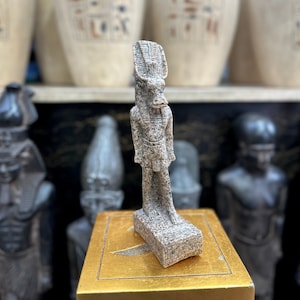 Hathor Statue - Statue Handmade in Egypt - Ancient Egyptian Cow Goddess Hathor with Cartouche