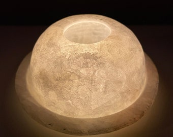 Egyptian Alabaster Tea-light holder - Hand-carved in Egypt - Candleholder