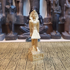 Vintage Golden Egyptian Guardian Statue - Made in Egypt