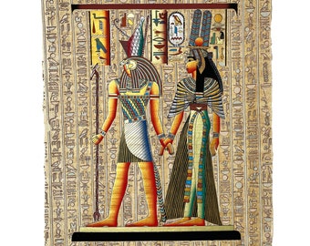 Queen Nefertari led into the Afterlife by Horus - Art from the Tomb of Nefertari