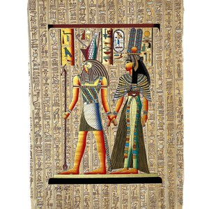 Queen Nefertari led into the Afterlife by Horus - Art from the Tomb of Nefertari