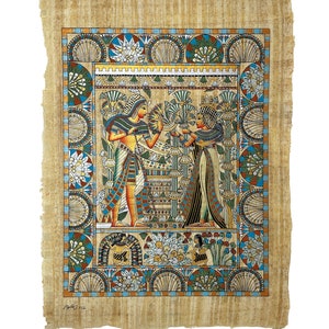 King Tutankamun Wedding Scene - King Tut Marriage to Ankhesenamun  - Made in Egypt - 40x60cm - Multiple Styles