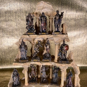 Vintage Ancient Greek Gods & Goddesses Mini Statues set of 12 - Greek Twelve Olympians