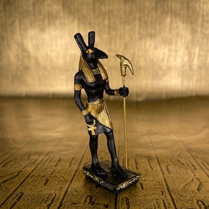 Vintage Seth Standing Mini Statue - Hand-painted Egyptian God Set  - Altar Statue - Museum Replica - Mini- 3&#39;&#39;/7.5cm Tall