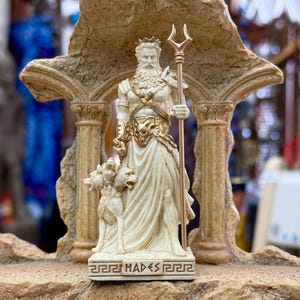 Vintage Hades Mini Statue - Small Hand-Painted Ancient Greek God Hades - Mini Altar Statue - 3.5&#39;&#39;/9cm tall