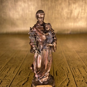 Vintage St. Anthony of Padua Mini Statue - Small Hand-Crafted Saint Anthony miniature Statue - Mini Altar Statue - 3.4&#39;&#39;/8.5cm tall