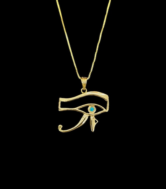18K ゴールド ホルスの目ペンダント - エジプト製 - 古代