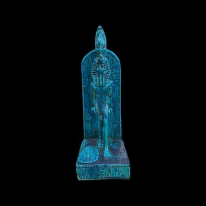 Ramses II with Hieroglyphic Stela Statue - Pharaoh Ramses the Great - Made in Egypt