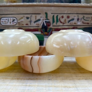 Egyptian Alabaster Bowl Hand-carved in Egypt Small Multi-use Dish Natural Stone image 7