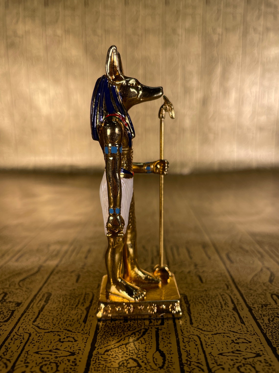 Vintage Gold Anubis Mini Statue Egyptian God Anpu Solid | Etsy