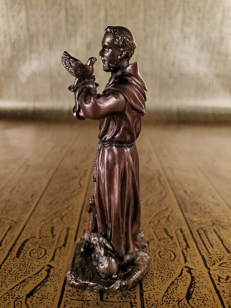 Vintage Saint Francis of Assisi Statue Small Handcrafted Etsy