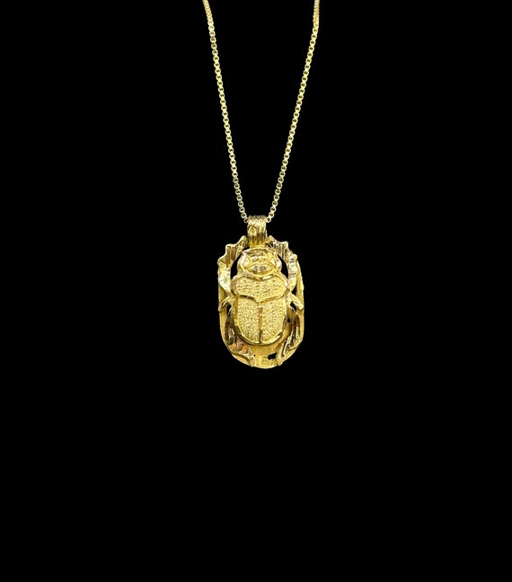 18K ゴールド スカラベ ペンダント - エジプト製 - 古代エジプト