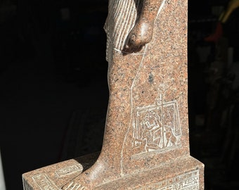 アヌビス像 - 古代エジプトの神アヌビス - ソリッドレッド花崗岩