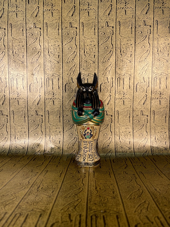 ヴィンテージ アヌビス サルコファガスとミイラの箱 - 古代エジプト神