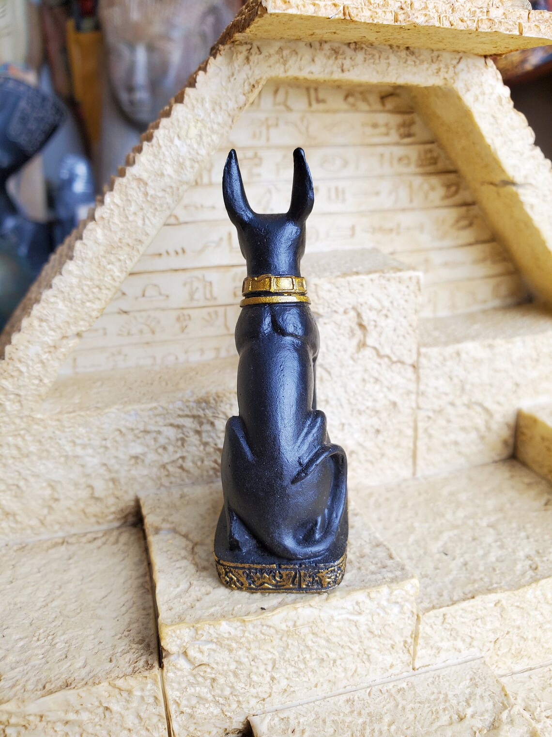 Vintage Anubis Mini Statue - ägyptischer Gott Anubis mit ...
