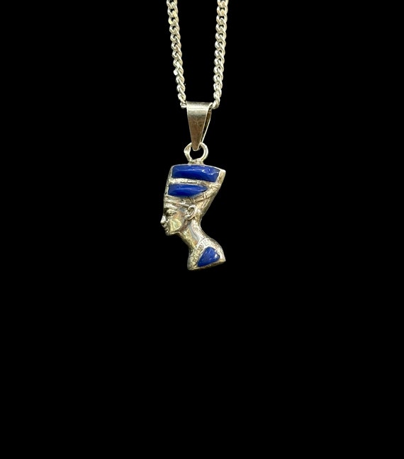 Vintage Nefertiti Pendant - Sterling Silver - Mad… - image 2