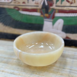 Egyptian Alabaster Bowl Hand-carved in Egypt Small Multi-use Dish Natural Stone image 3