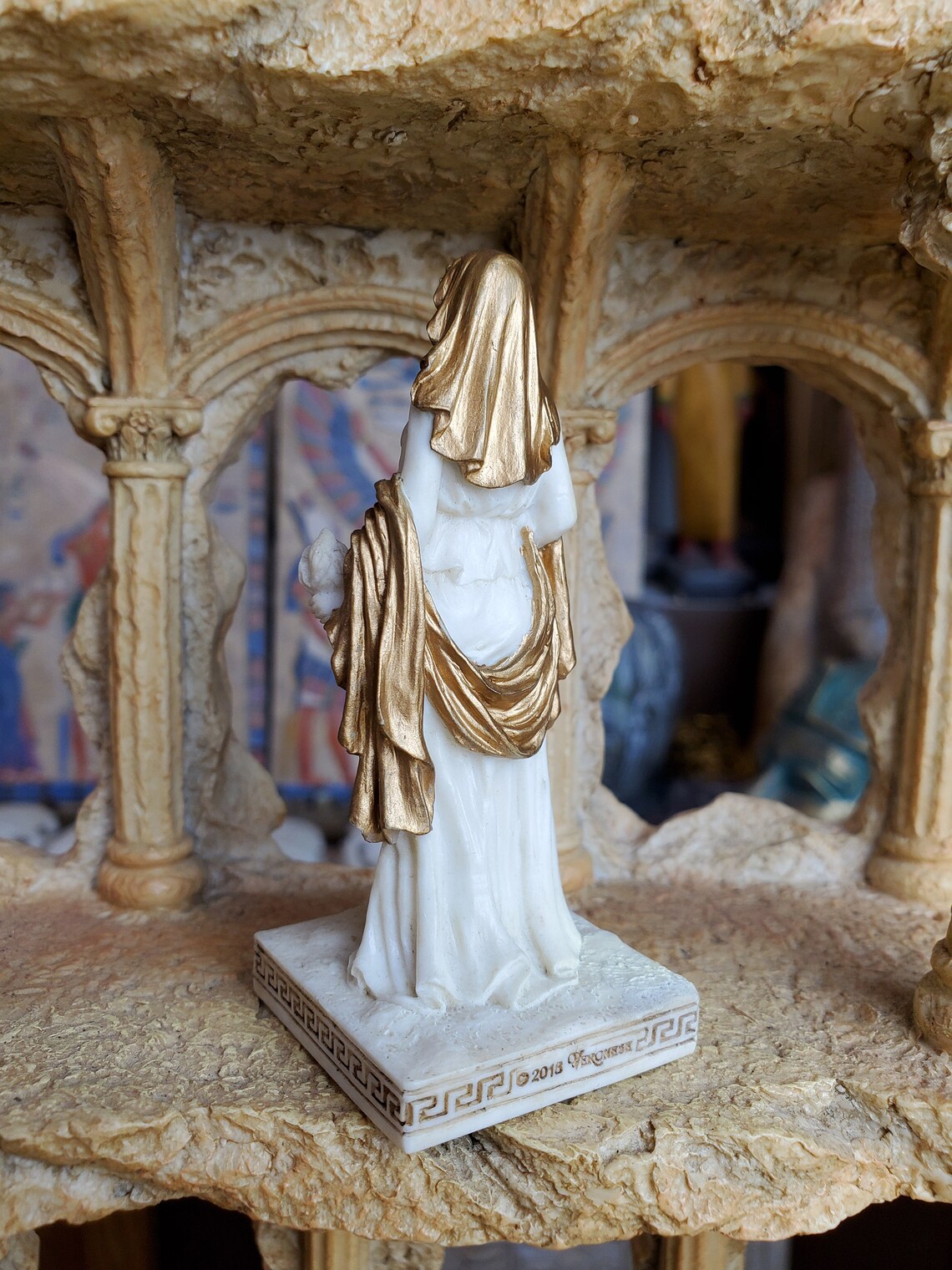 Hestia Mini Statue  Small Hand-Painted Ancient Greek Goddess image 2