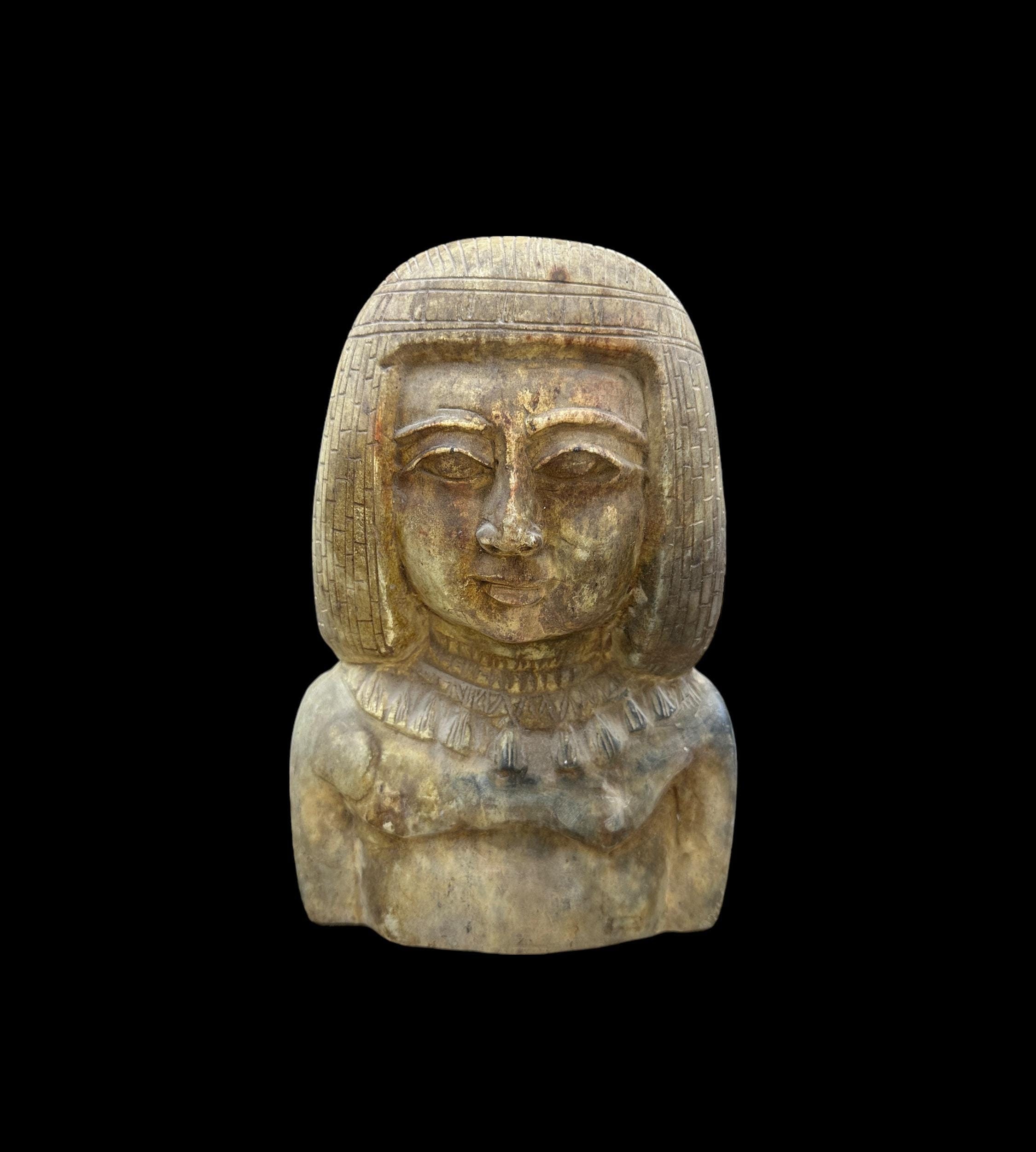 エジプト風神像 石製 彫刻 エジプトの高僧の胸像 - 古代エジプトの僧侶の像 - エジプト製