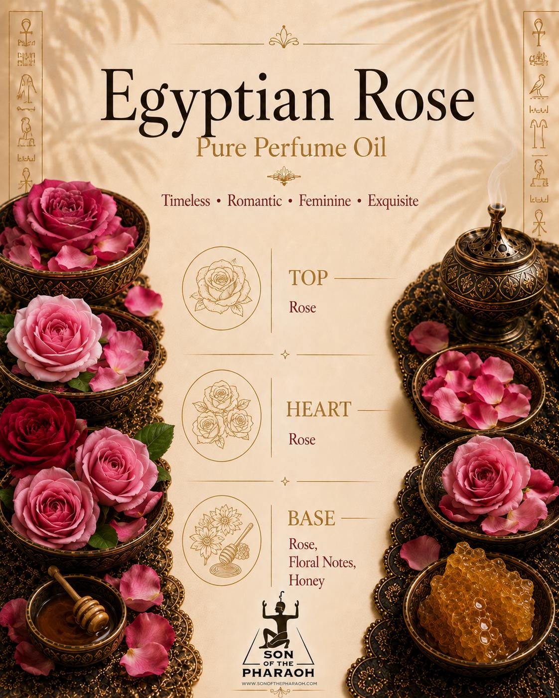 Egyptian Rose Perfume Oil - Premium Pure - Made in Egypt