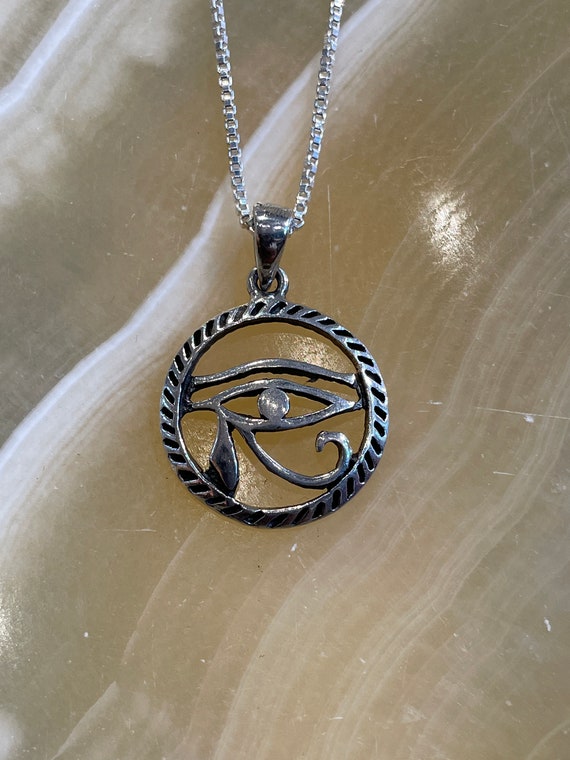 Eye of Horus Pendant - Sterling Silver - Made in … - image 2