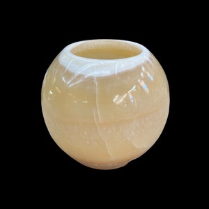 Egyptian Alabaster Vase - Hand-Carved in Egypt - Natural Stone Vase