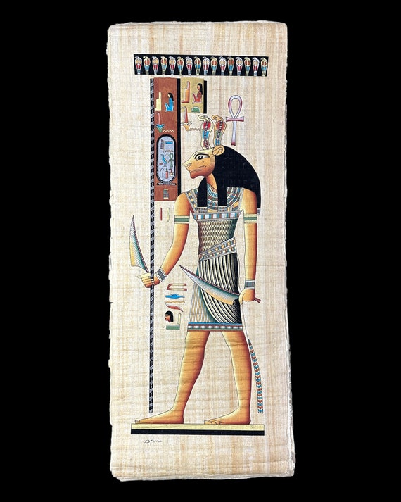 エジプトの女神セクメトのパピルス - 古代エジプトの戦争と癒しの女神