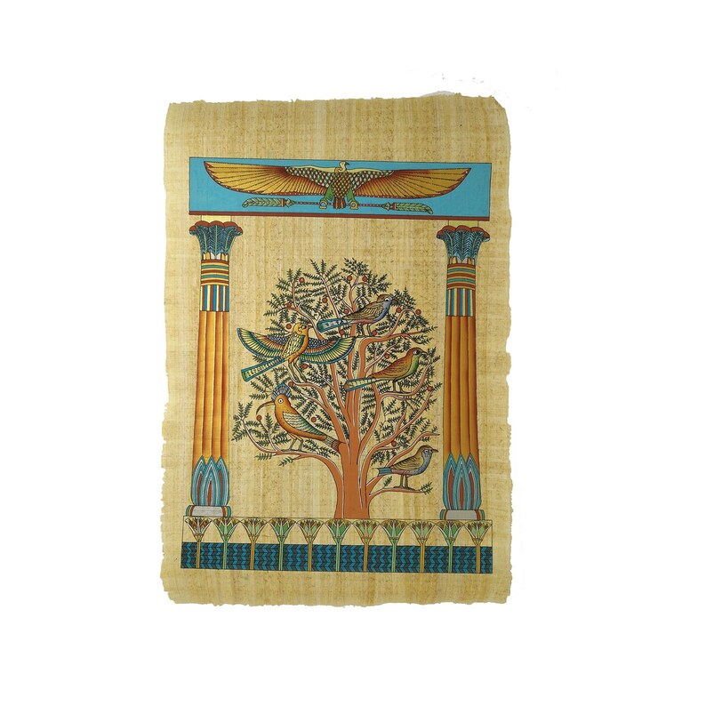 40x60cm Handpainted Tree of Life Papyrus Ancient Egyptian Etsy