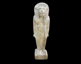 Goddess Sekhmet Statue - Ancient Egyptian Sekhmet Altar Statue - Made in Egypt - Lion Goddess Sekhmet - Carved Limestone