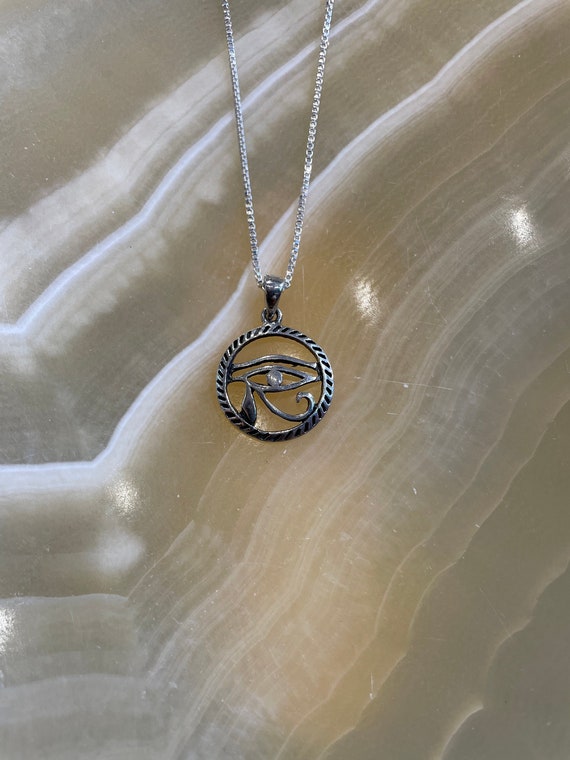 Eye of Horus Pendant - Sterling Silver - Made in … - image 1