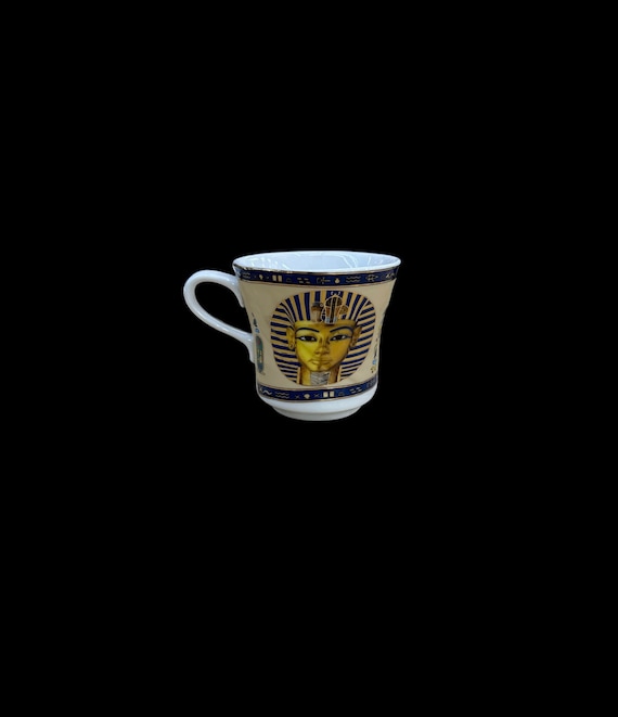 Vintage Fathi Mahmoud Porcelain Mug With King Tut Mask - Made in