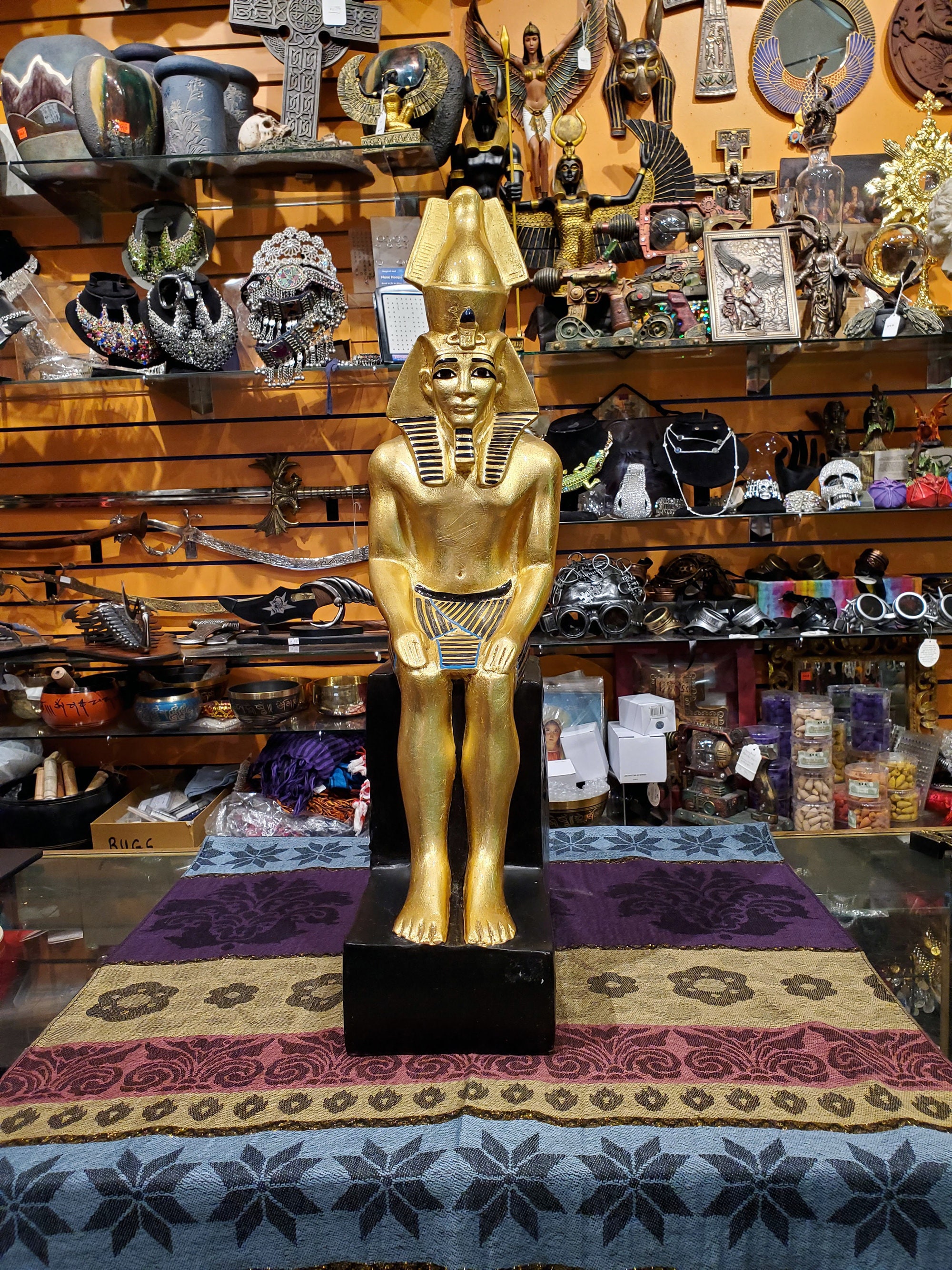 ヴィンテージ ゴールド ラムセス 2 世像 - エジプト製 - 非常に
