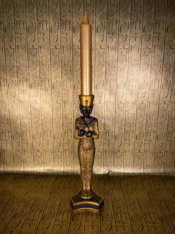 某メーカー Vintage King Pharaoh Egyptian Ancient - Candleholder Taharqa 彫刻+オブジェ