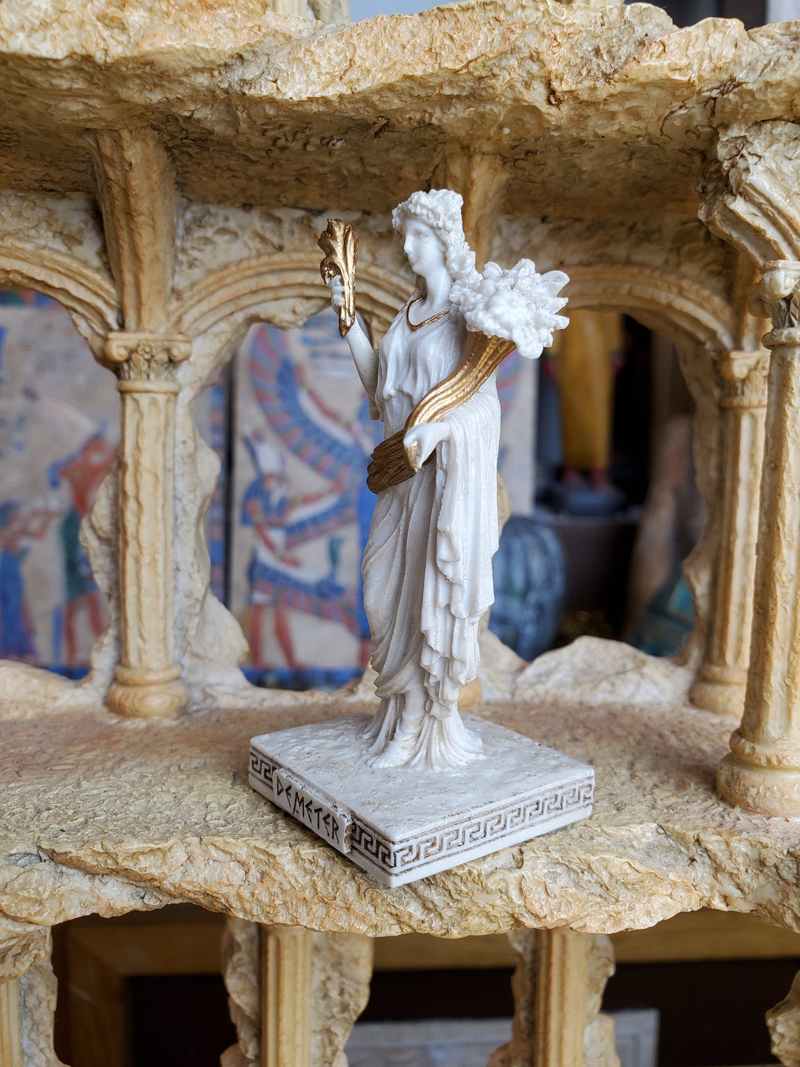 Demeter Mini Statue  Small Hand-Painted Ancient Greek Goddess image 1