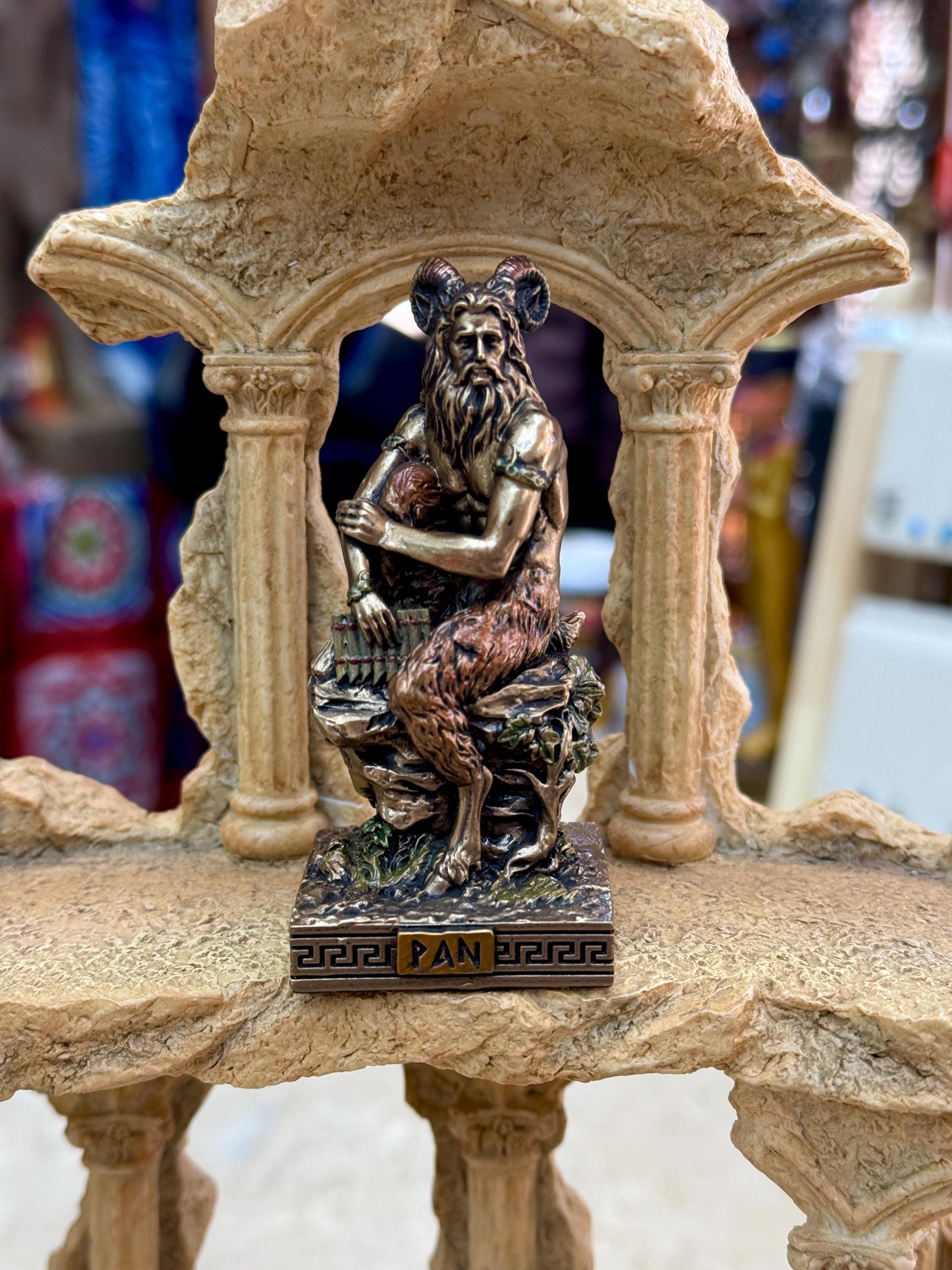 Vintage Pan Mini Statue - Small Hand-painted Ancient Greek God of the ...