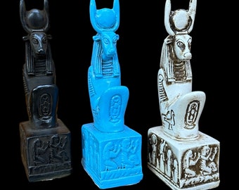 顕現した女神ハトホル像、古代エジプトの牛の女神、エジプト製 顕現した女神ハトホル像、古代エジプトの牛の女神、エジプト製
