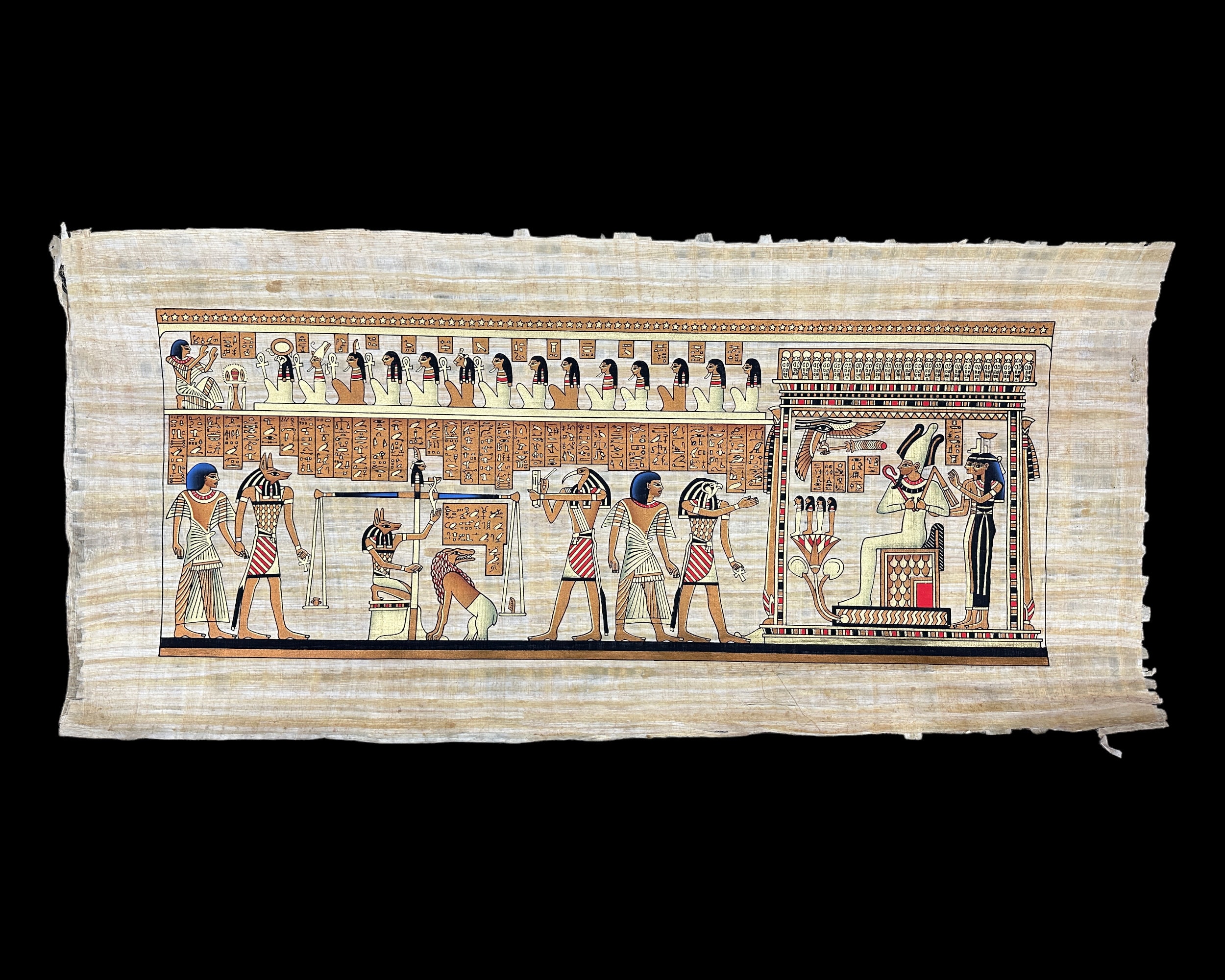 Hall of Judgement Papyrus - Ancient Egyptian Afterlife Hall of