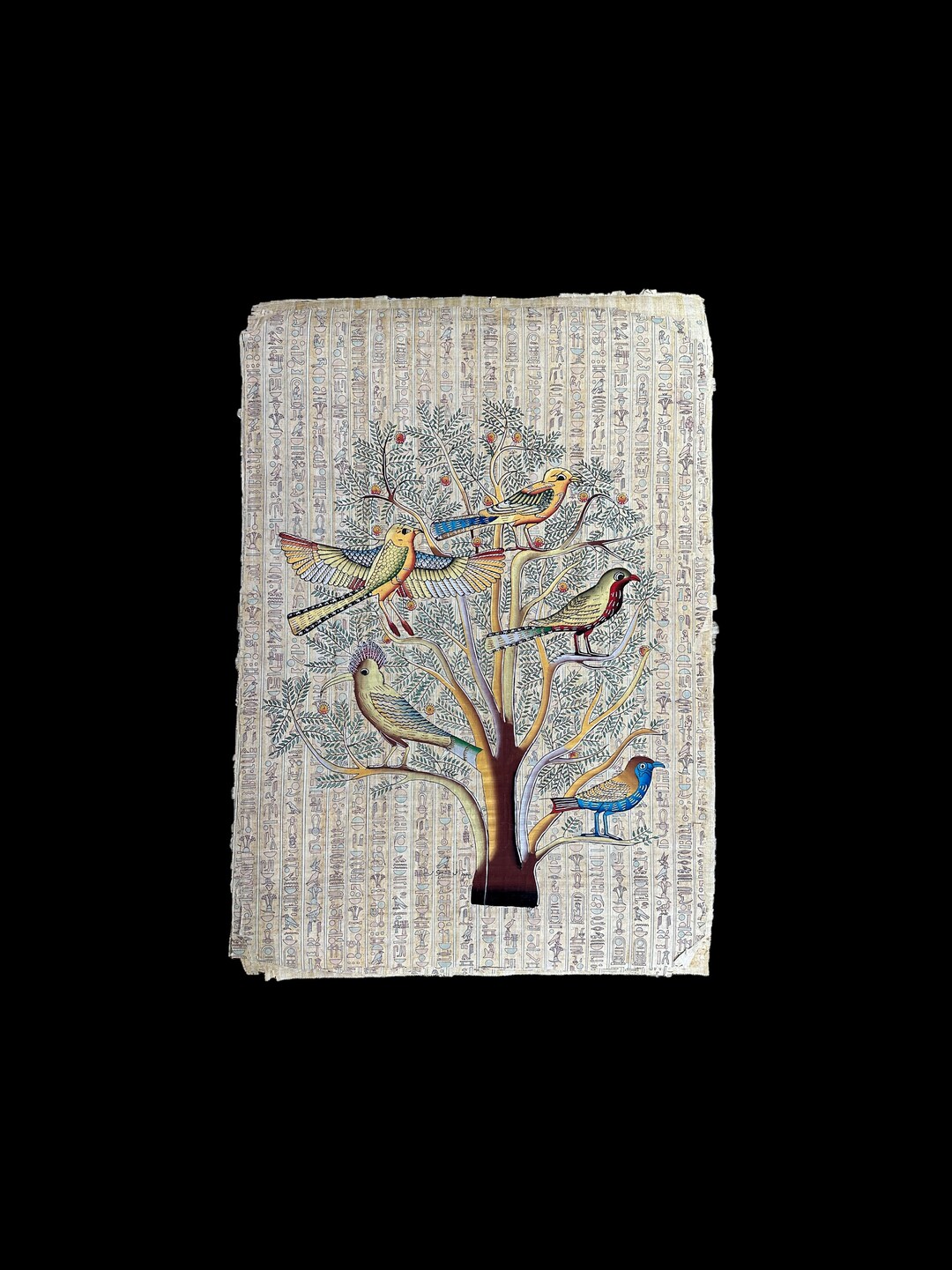 Tree of Life Papyrus Ancient Egyptian Tree of Life With Birds 100x70cm