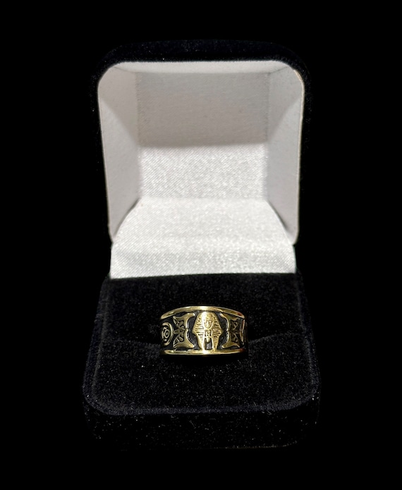 Anillo ajustable de Tutankamón de latón egipcio Hecho a mano en
