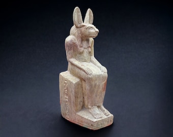 Anubis Statue - Ancient Egyptian God Anpu - Handcarved Stone Statue Made in Egypt