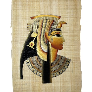 Cleopatra VII Papyrus Ancient Egyptian Queen Cleopatra Hand Made & Hand Painted in Egypt #5