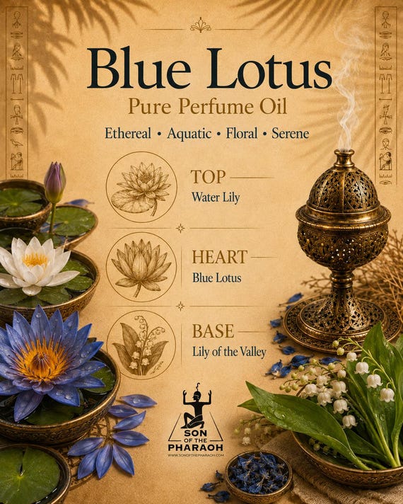 KYPHI PURFAMES キフィ エジプト ブルーロータス　香油　100ml Blue Lotus Perfume Oil - Premium Pure - Made in Egypt - Egyptian