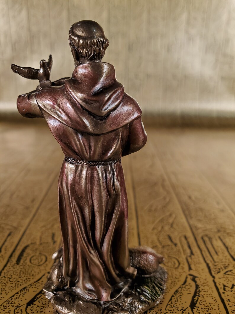 Vintage Saint Francis of Assisi Statue Small Handcrafted Etsy